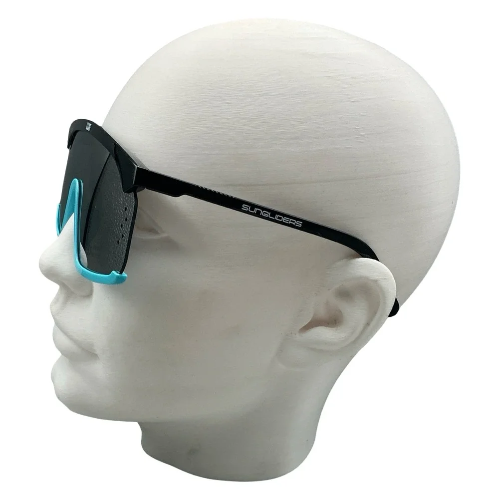LUG Sungliders Sport Shield Sunglasses Black Blue UV400 Protection